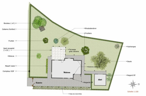 Plan avant aménagement du jardin - Natur'a Vivre aménagement paysager