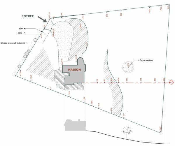 Plan avant aménagements extérieurs - Natur'a Vivre aménagement paysager