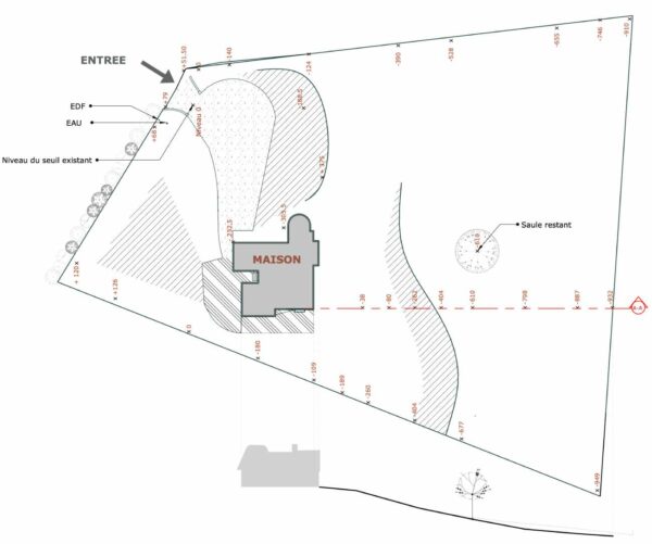 Plan avant aménagements extérieurs - Natur'a Vivre aménagement paysager