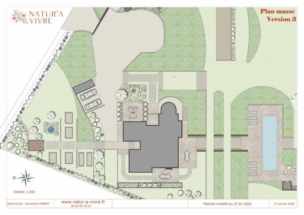 Plan masse projet aménagement extérieur villa - Natur'a Vivre aménagement paysagé